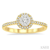 1/3 ctw Round Shape Diamond Lovebright Ring in 14K Yellow and White Gold